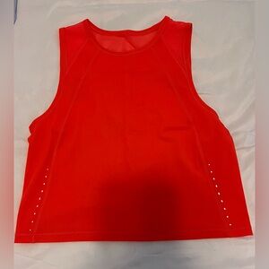 Bright pink mesh open back dri fit tank top
